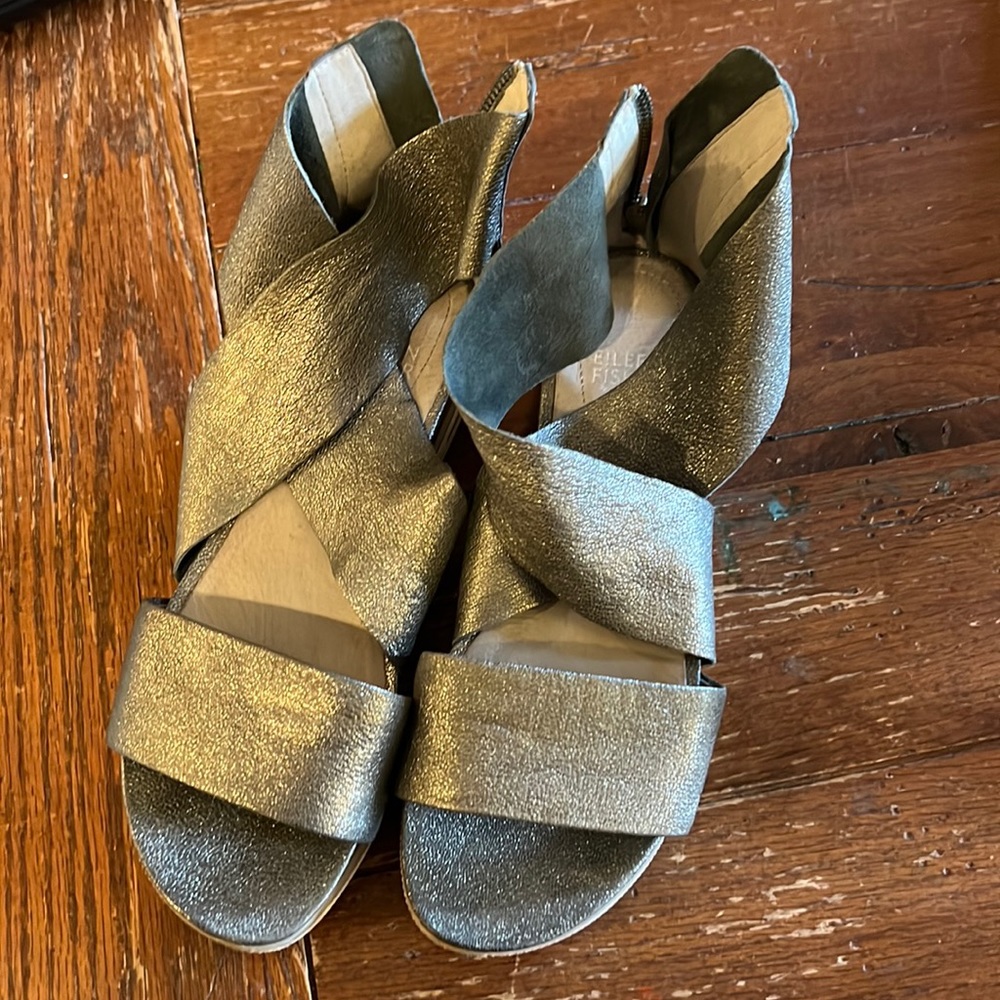 Eileen Fisher sandals 7 silver